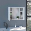 GlasFlength Decorative Wall Mirrors Bathroom Decor Cabinet Accent Mirror Vanity Medicine Cabinet Mirrors for Bathroom Wall, White, 23.6"*5.4"*19.5" - 3 of 4