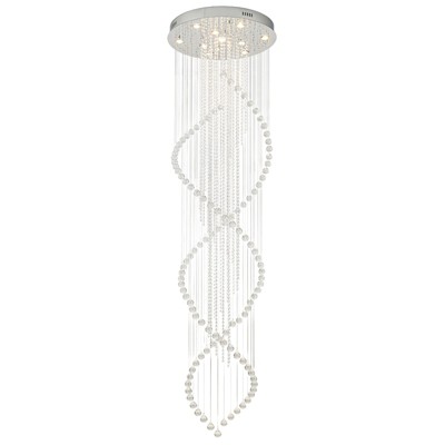 LLHZSY 10-Light Luxury Crystal Raindrop Chandelier for Entryway Spiral Staircase - W27 14/25"
