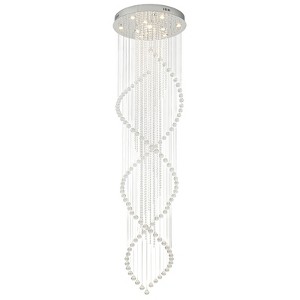 LLHZSY 10-Light Luxury Crystal Raindrop Chandelier for Entryway Spiral Staircase - W27 14/25" - 1 of 4