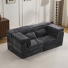 Whisen Modern Compression Loveseat, Convertible Floor Sofa Bed,DIY Boneless Modular Sectional Couch, No Assembly Required - 3 of 4