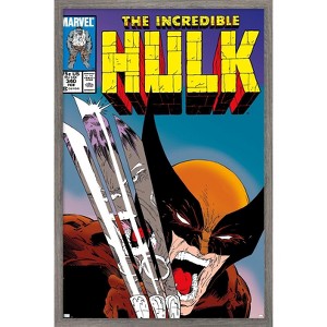 Trends International Marvel Comics X-Men - Wolverine Incredible Hulk #340 Framed Wall Poster Prints - 1 of 4