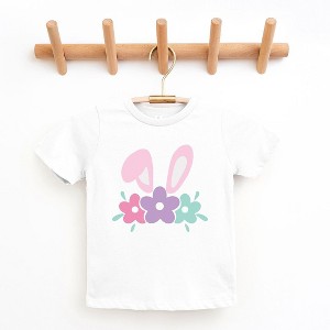 The Juniper Shop Bunny Ears With Flowers Toddler Short Sleeve Tee - 1 of 2