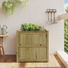 vidaXL Garden Planter Outdoor Flower Box - 27.6x27.6x27.6 in Impregnated Pine Wood for Terrace Patio - Brown Rustic Square - 3 of 4