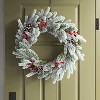 24" Lightly Flocked Pine Artificial Christmas Wreath with Pinecones and Red Berries Green - Wondershop™ - 2 of 3