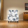 Ridstar Upholstered Print Fabric Soft Lounge Chair & Accent Chair With Arm For Bedroom, Drawing Room-White & Blue - 4 of 4