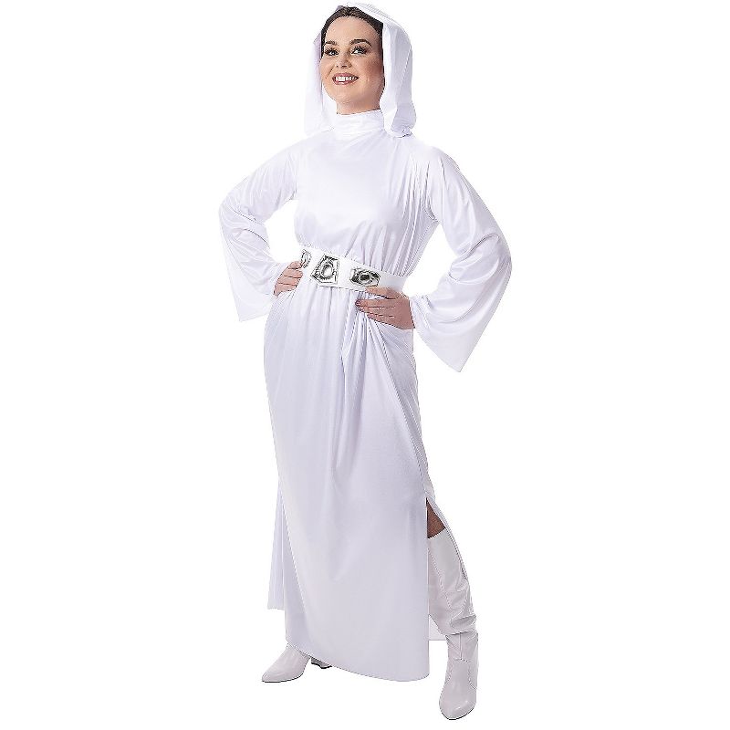Jazwares Women's Princess Leia Hooded Costume - Size X Small - White, 1 of 2