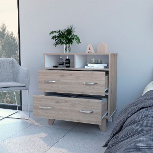 Kumasinova 2-Drawer Storage Cabinet with Open Shelves, 31.5" W Bedroom Dresser, Modern Dresser for Bedroom, Chest of Drawers - 1 of 4