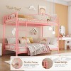 Twin Over Twin Metal Bunk Bed, 400LB Heavy Duty with Safety Guardrail, Space Saving Design, No Box Spring Needed, Easy Assembly Quiet Kids Bed - 3 of 4