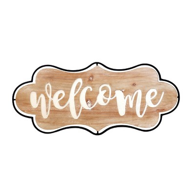 VIP Wood 25 in. Brown Welcome Sign
