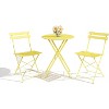 Coucheta 3-Piece Folding Bistro Set, Outdoor Patio Set with 2 Chairs and Table, Foldable Steel Frame Furniture for Balcony, Garden, Deck - 3 of 4