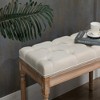 31 Inch Rectangle Ottoman Bench, Wooden Entryway Bench, Button Tufted Entryway Bench for Entryway Bedroom Living Room Beige - 4 of 4