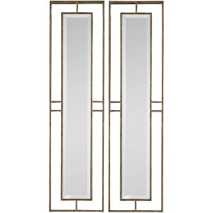 Uttermost Rutledge Antiqued Gold 7 3/4" x 30" Wall Mirrors Set of 2 - 1 of 1