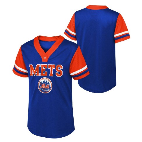 Mlb New York Mets Girls Henley Team Jersey Target