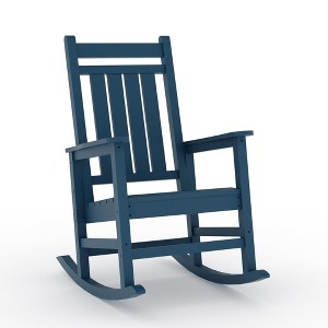 Oversized Rocking Chairs, All Weather Resistant HDPE Outdoor Rocking Chair, High Back Outdoor Rocker for Porch, Patio, Lawn, Garden - 1 of 4