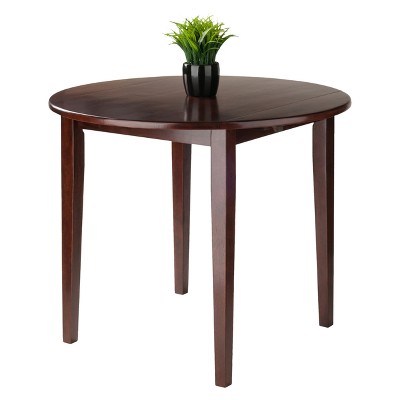 Transitional 36" Extendable Round Dining Table in Walnut