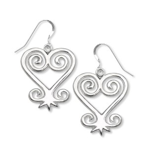 Better Jewelry, Sankofa .925 Sterling Silver Earrings, Andinkra Symbol - 1 of 1