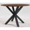 VYNXARIA 42.1"BLACK Table Mid-century Dining Table for 4-6 people With Round Mdf Table Top, Pedestal Dining Table, End Table Leisure  Table - 3 of 4