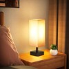 Itopfox Small Table Lamp for Bedroom - Minimalist Night Stand Light with Square Fabric Shade, Desk Reading Lamp for Kids Room Living Room Office Dorm - 4 of 4