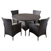 Rodgers 5pc Wicker Patio Dining Set with Cushions - Brown - Christopher Knight Home - image 2 of 4