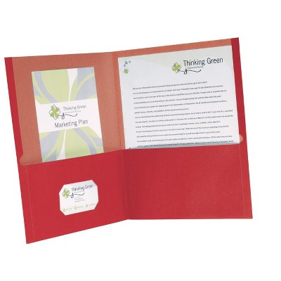 Oxford EarthWise Recycled Folders, Letter, 2-Pocket, Red, pk of 25