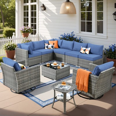 XIZZI Modular Outdoor Patio Furniture Set w/ Optional Coffee Table, Swivel Chair & Firepit - All-Weather, Waterproof & UV-Resistant