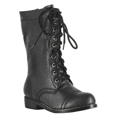 kids black combat boots