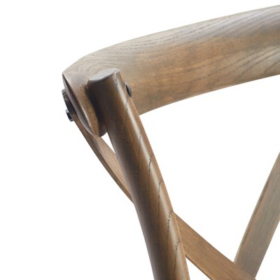 Elmhurst Armless Cross Back Rattan Dining Chairs, Set of 2