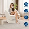 Modern Swivel Barrel Accent Chair, 360 Degree Velvet Upholstered Armchair, with Striped Backrest & Plush Padding, for Living Room, Bedroom - 2 of 4