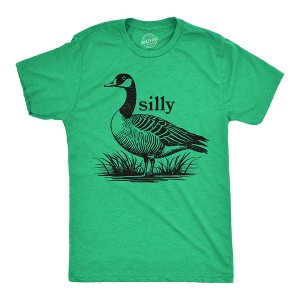 Mens Funny T Shirts Silly Goose Sarcastic Graphic Tee For Men - Crazy Dog Men's T Shirt - 1 of 4