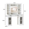 43.4inch Makeup Vanity Table with Lighted Mirror & Power Strip, 3 Lighting Colors, White - 2 of 4