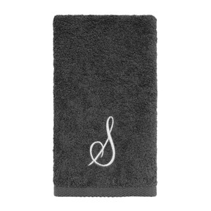 Avanti  Granite with Silver Script Monogram Bath Towel Letter   S - 1 of 3