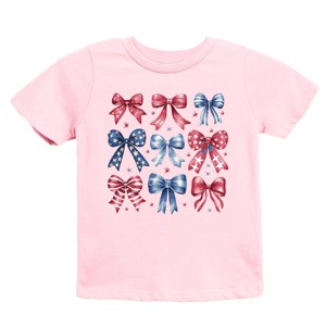 The Juniper Shop Coquette Bow Chart Stars And Stripes Youth Short Sleeve Tee - 1 of 4