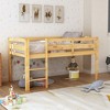 PAGED Simple Wooden Low Loft Bed Bunk Bed, Twin Size Bed Frame with Ladder and Full Length Guardrail for Kids, Teens - 2 of 4