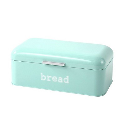 Juvale Large Metal Bread Box Bin, Stainless Steel Mint Green Food Stoarge Box Container for Kitchen Countertop