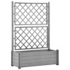 vidaXL Garden Planter with Trellis 39.4"x16.9"x55.9" PP Stone Gray - 2 of 4