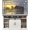 SinCiDo Farmhouse TV Stand for 80" TVs, 37" Tall Media Console with Sliding Barn Door, Storage Cabinets & Adjustable Shelves - 2 of 4