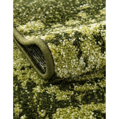 Green Tufted Synthetic Reversible Washable 9' x 12' Area Rug