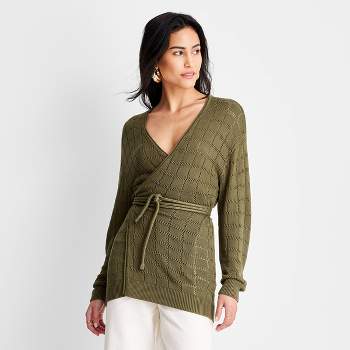 Wild Fable Women's Long Sleeve Open Neck Lightweight Cardigan Sweater Small  Light Green at  Women's Clothing store