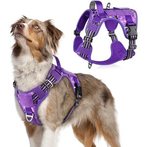 rabbitgoo Tactical Dog Harness Medium Sized Dog,  Vest with Handle & Molle, Easy Control for Training Walking, Purple Camo, M - 1 of 1
