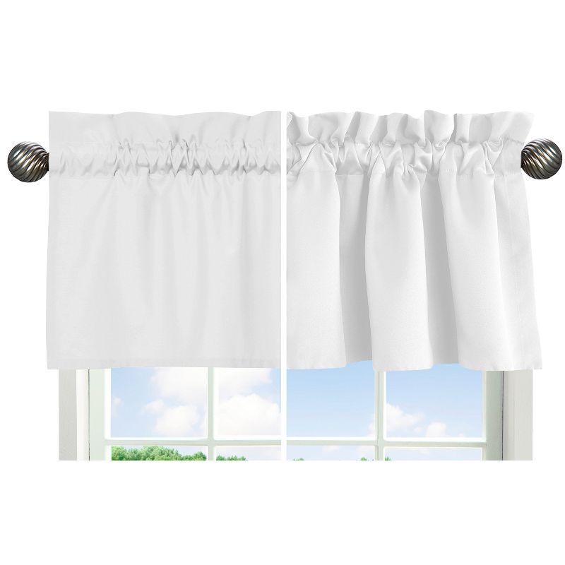 Sweet Jojo Designs Window Valance Treatment 54in. Hotel White and Blue, 4 of 5