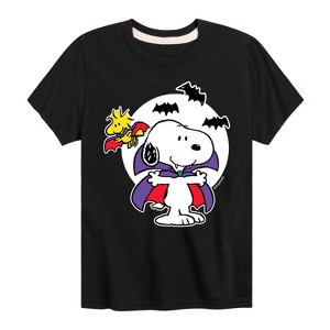 Boys' - Peanuts - Snoopy Woodstock Vampire Short Sleeve Graphic T-Shirt - 1 of 4