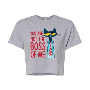 Women's - Pete the Cat - Not The Boss Of Me Cropped Graphic T-Shirt - 1 of 4