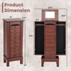 Costway Wood Jewelry Cabinet Armoire Storage Box Chest Stand Organizer Indoor Bedroom - 2 of 4