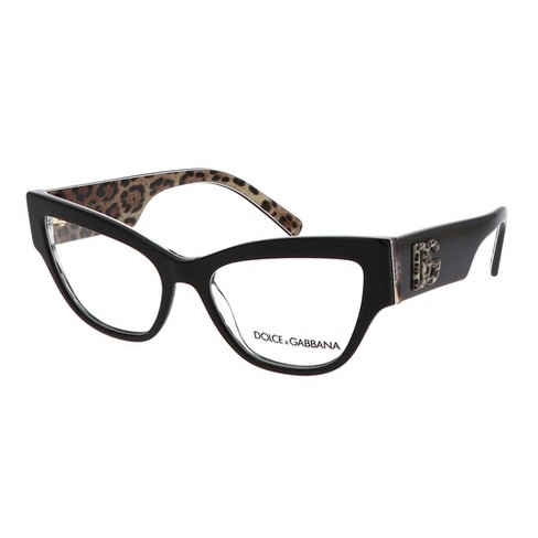 Dolce Gabbana Dg 3378 3299 Womens Cat eye Eyeglasses Black On Leopard Brown 53mm Target