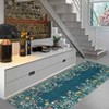 Washable Botanical Area Rugs Runner Rugs for Living Room, Non-Slip Soft Vintage Low Pile Floral Rug Carpet for Bedroom Dining Room Bedside Mud Room - 2 of 4
