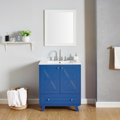 Bathroom Vanity Cabinet 2 Soft Closing Doors Drawer Solid Wood Bathroom Vanities Freestanding Bathroom Vanity Easy To Install