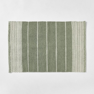 2'1"x3'2" Handwoven Scatter Accent Rug Green/Ivory - Threshold™ designed with Studio McGee