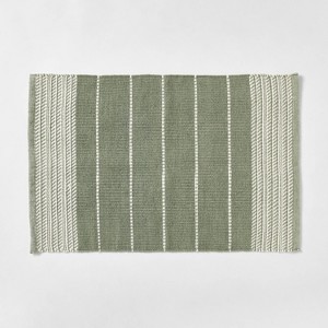 2'1"x3'2" Handwoven Scatter Accent Rug Green/Ivory - Threshold™ designed with Studio McGee - 1 of 4