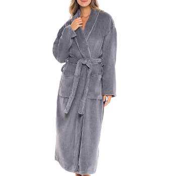 Alexander Del Rossa Women's Soft Plush Fleece Hooded Bathrobe, Full Length  Long Warm Lounge Robe with Hood