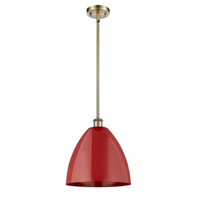 Plymouth Dome - 1 Light Stem Hung Pendant In Industrial Style-12.75 Inches Tall and 12 Inches Wide